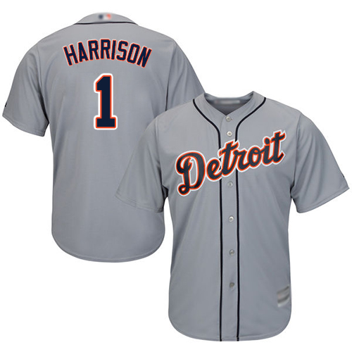 Detroit Tigers #1 Josh Harrison Grey New Cool Base Stitched Jersey Men's