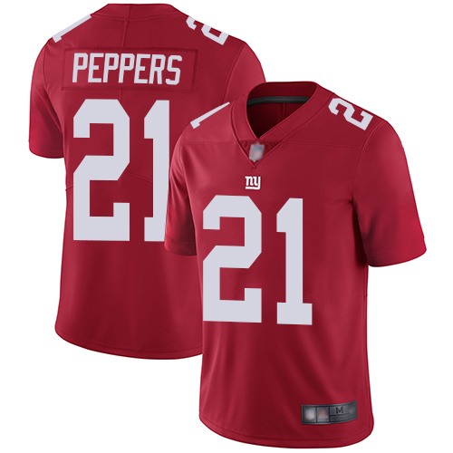 New York Giants #21 Jabrill Peppers Red Alternate Men's Stitched Vapor Untouchable Limited Jersey Men's