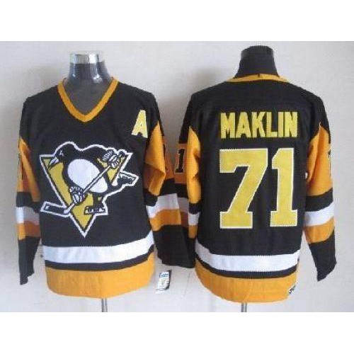 Pittsburgh Penguins #71 Evgeni Malkin Black CCM Throwback Stitched Jersey Men's