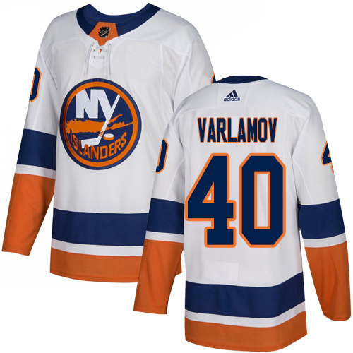 Adidas New York Islanders #40 Semyon Varlamov White Road Authentic Stitched Jersey Men's