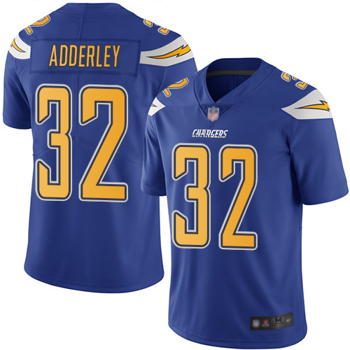 Los Angeles Chargers #32 Nasir Adderley Electric Blue Men's Stitched Limited Rush Jersey Men's