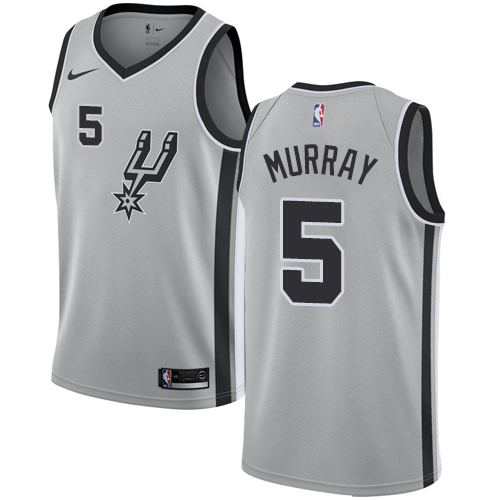 San Antonio Spurs #5 Dejounte Murray Silver Womens Swingman Statement Edition Jersey Womens