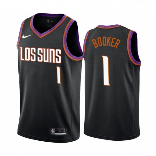 Phoenix Suns #1 Devin Booker 2019-20 Mens Black City Edition Jersey Mens