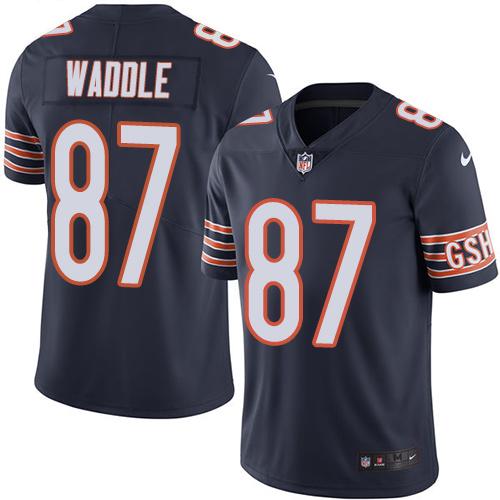 Chicago Bears #87 Tom Waddle Navy Blue Team Color Men's Stitched Vapor Untouchable Limited Jersey Men's