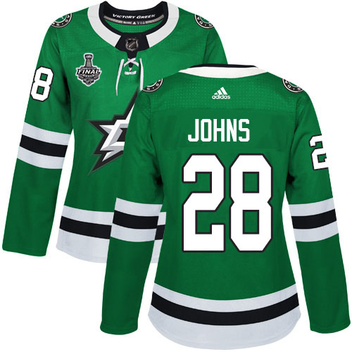 Adidas Dallas Stars #28 Stephen Johns Green Home Authentic Women's 2020 Stanley Cup Final Stitched Jersey Womens