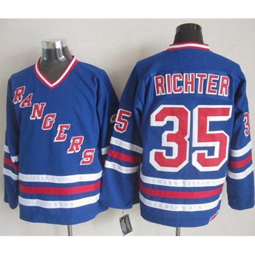 New York Rangers #35 Mike Richter Blue CCM Heroes of Hockey Alumni Stitched Jersey Men's