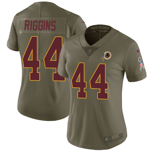 Washington Commanders #44 John Riggins Olive Women's Stitched Limited 2017 Salute to Service Jersey Womens