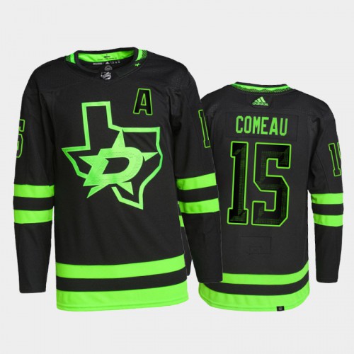Adidas Dallas Stars #15 Blake Comeau Men's 2021-22 Alternate Authentic Jersey - Black Men's