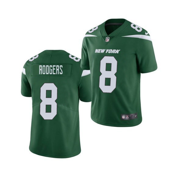 Jets #8 Aaron Rodgers Green Team Color Men's Stitched Vapor Untouchable Limited Jersey