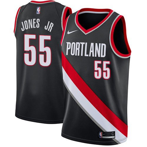 Portland Trail Blazers #55 Derrick Jones Jr Black Womens Swingman Icon Edition Jersey Womens