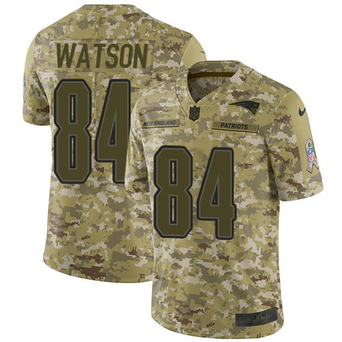 New England Patriots #84 Benjamin Watson Camo Men's Stitched Limited 2018 Salute To Service Jersey Men's