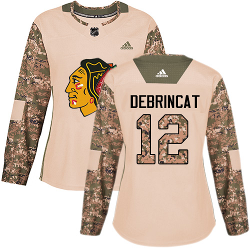 Adidas Chicago Blackhawks #12 Alex DeBrincat Camo Authentic 2017 Veterans Day Women's Stitched Jersey Womens