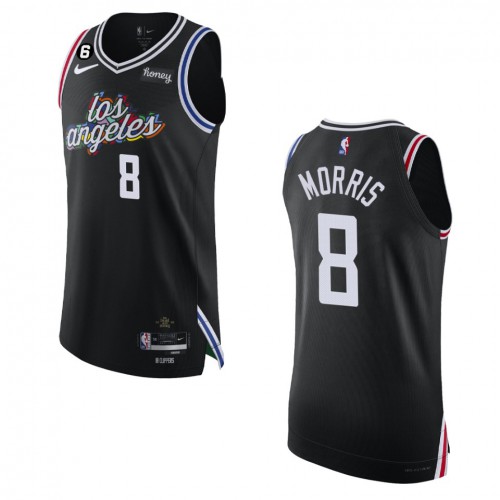 Los Angeles Los Angeles Clippers #8 Marcus Morris Sr. Black 2022-23 Authentic Jersey - City Edition Mens