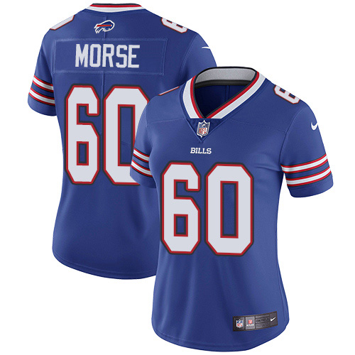 Buffalo Bills #60 Mitch Morse Royal Blue Team Color Women's Stitched Vapor Untouchable Limited Jersey Womens