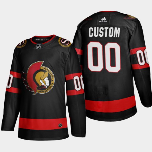 Ottawa Senators Custom Men's Adidas 2020-21 Authentic Player Home Stitched Jersey Black