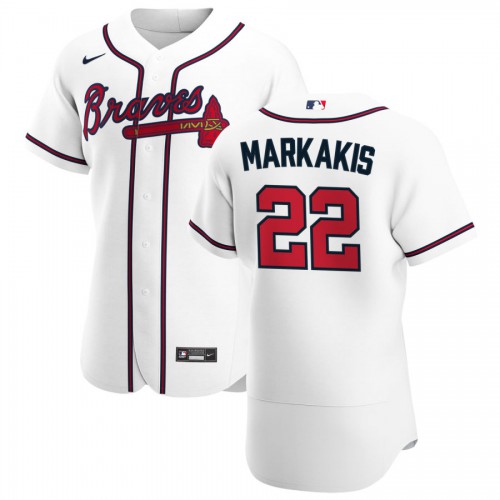 Atlanta Atlanta Braves #22 Nick Markakis Men's White Home 2020 Authentic Player Jersey Men's
