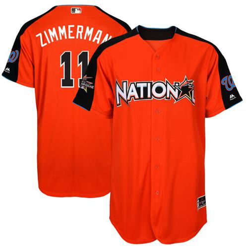 Washington Nationals #11 Ryan Zimmerman Orange 2017 All-Star National League Stitched Youth Jersey Youth