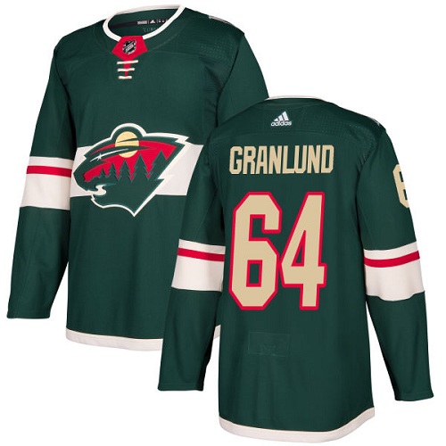 Adidas Minnesota Wild #64 Mikael Granlund Green Home Authentic Stitched Youth Jersey Youth