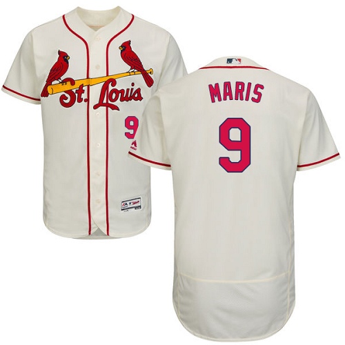 St.Louis Cardinals #9 Roger Maris Cream Flexbase Authentic Collection Stitched Jersey Men's