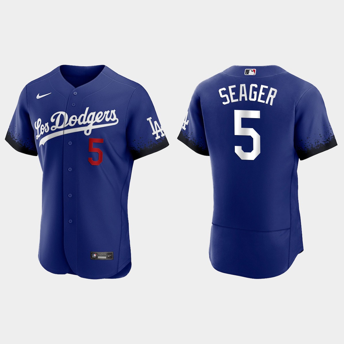 Los Angeles Dodgers #5 Corey Seager Men's 2021 City Connect Authentic Jersey Royal
