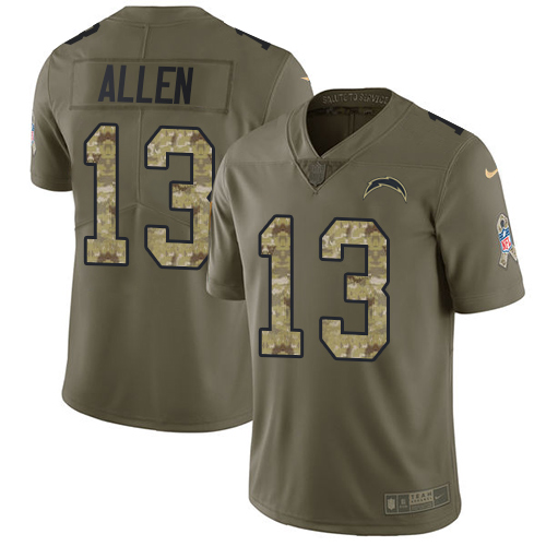 Chargers #13 Keenan Allen Olive/Camo Youth Stitched Limited 2017 Salute To Service Jersey