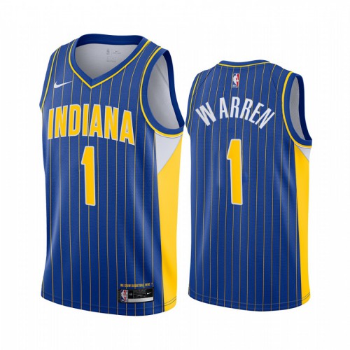 Indiana Pacers #1 TJ Warren Blue Womens Swingman 2020-21 City Edition Jersey Womens