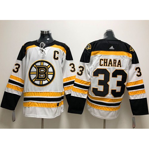 Adidas Boston Bruins #33 Zdeno Chara White Road Authentic Stitched Jersey Men's