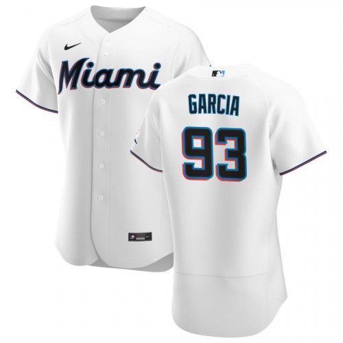 Miami Miami Marlins #93 Yimi Garcia Men's White Home 2020 Authentic Player Jersey Men's