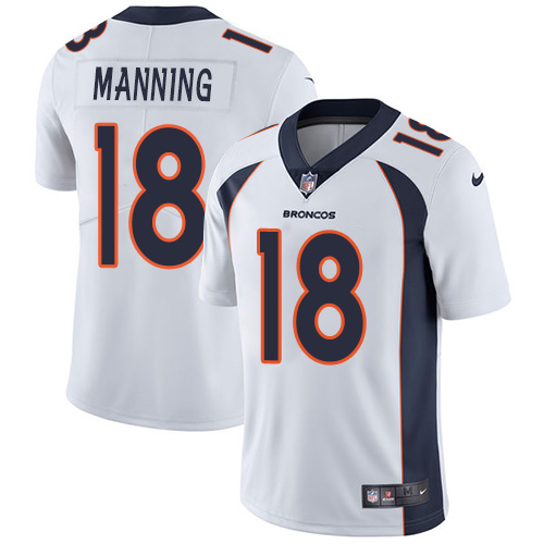 Broncos #18 Peyton Manning White Men's Stitched Vapor Untouchable Limited Jersey