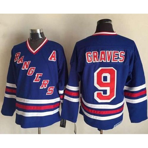 New York Rangers #9 Adam Graves Blue CCM Heroes of Hockey Alumni Stitched Jersey Men's