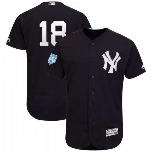 New York Yankees #18 Didi Gregorius Navy 2019 Spring Training Flex Base Stitched Jersey Men's
