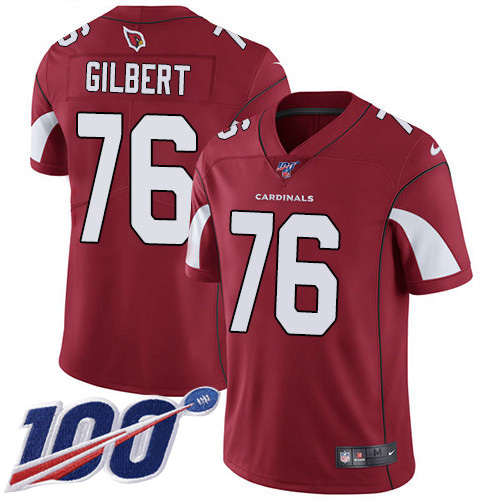 Cardinals #76 Marcus Gilbert Red Team Color Youth Stitched 100th Season Vapor Untouchable Limited Jersey