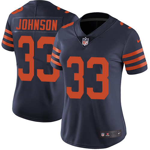 Chicago Bears #33 Jaylon Johnson Navy Blue Alternate Women's Stitched Vapor Untouchable Limited Jersey Womens