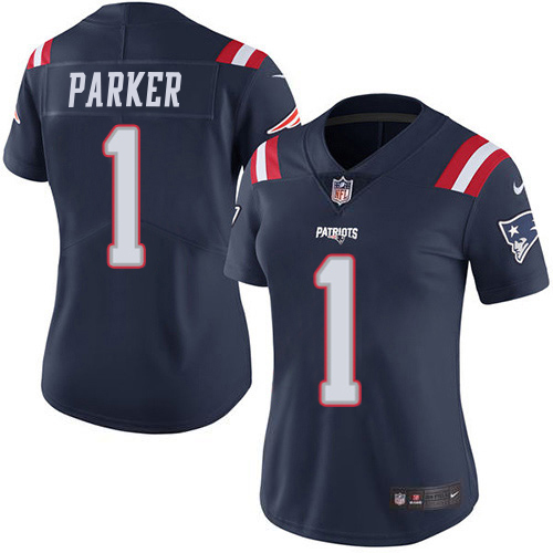 Patriots #1 DeVante Parker Navy Blue Women's Stitched Limited Rush Jersey