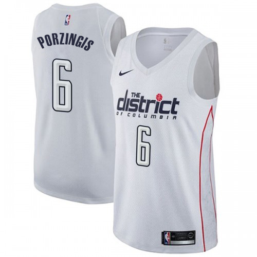 Washington Wizards #6 Kristaps Porzingis White Youth Swingman City Edition Jersey Youth