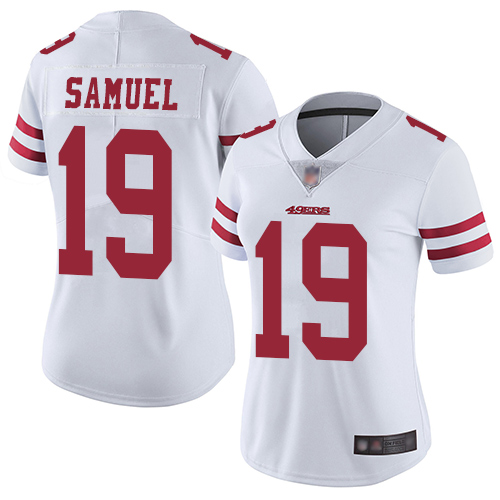 49ers #19 Deebo Samuel White Women's Stitched Vapor Untouchable Limited Jersey