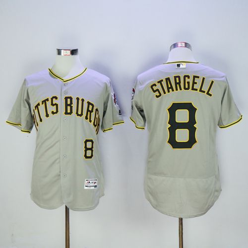 Pittsburgh Pirates #8 Willie Stargell Grey Flexbase Authentic Collection Stitched Jersey Men's