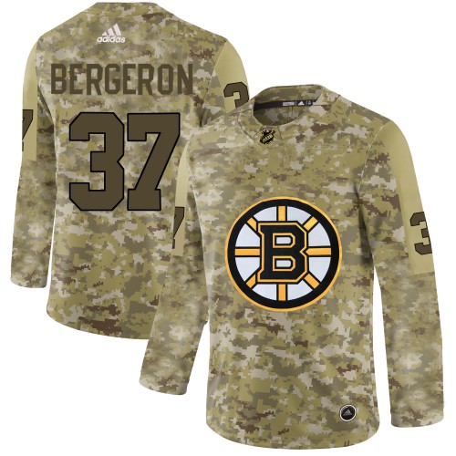 Adidas Boston Bruins #37 Patrice Bergeron Camo Authentic Stitched Jersey Men's