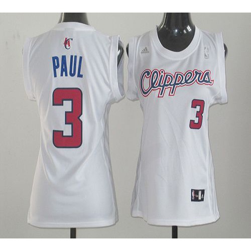 Los Angeles Clippers #3 Chris Paul White Fashion Womens Stitched Jersey Womens
