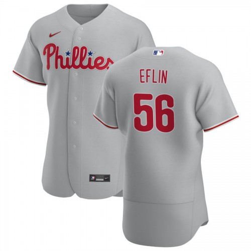 Philadelphia Philadelphia Phillies #56 Zach Eflin Men's Gray Road 2020 Authentic Player Jersey Men's