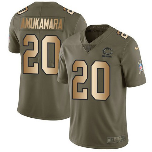 Chicago Bears #20 Prince Amukamara Olive/Gold Men's Stitched Limited 2017 Salute To Service Jersey Men's