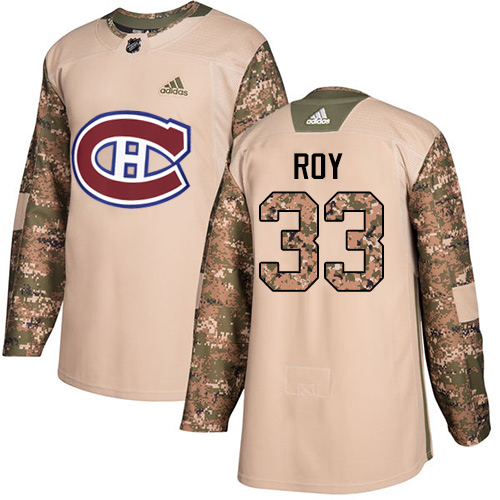 Adidas Montreal Canadiens #33 Patrick Roy Camo Authentic 2017 Veterans Day Stitched Jersey Men's