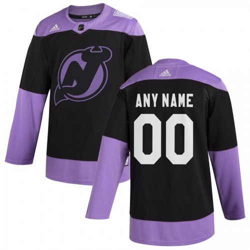 New Jersey Devils Adidas Hockey Fights Cancer Custom Practice Jersey Black