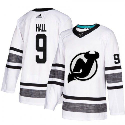 Adidas New Jersey Devils #9 Taylor Hall White Authentic 2019 All-Star Stitched Jersey Men's
