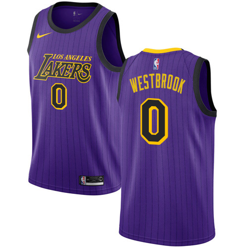 Los Angeles Lakers #0 Russell Westbrook Womens Purple Swingman City Edition 2018/19 Jersey Womens