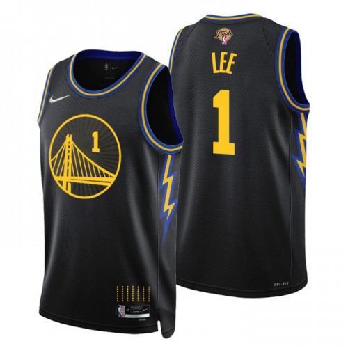 Golden State Golden State Warriors #1 Damion Lee Mens Black Swingman 2022 Finals City Edition Jersey Mens