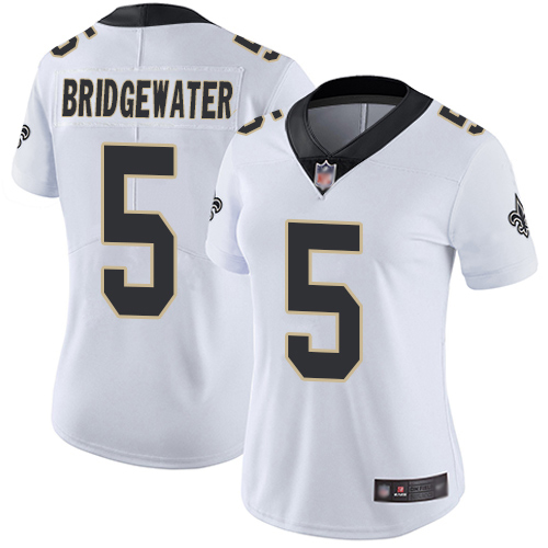 New Orleans Saints #5 Teddy Bridgewater White Women's Stitched Vapor Untouchable Limited Jersey Womens