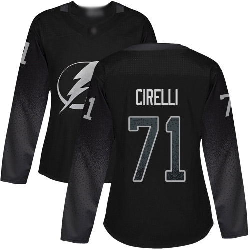 Adidas Tampa Bay Lightning #71 Anthony Cirelli Black Alternate Authentic Women's Stitched Jersey Womens