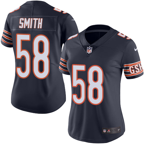 Chicago Bears #58 Roquan Smith Navy Blue Team Color Women's Stitched Vapor Untouchable Limited Jersey Womens