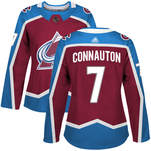 Adidas Colorado Avalanche #7 Kevin Connauton Burgundy Home Authentic Women's Stitched Jersey Womens